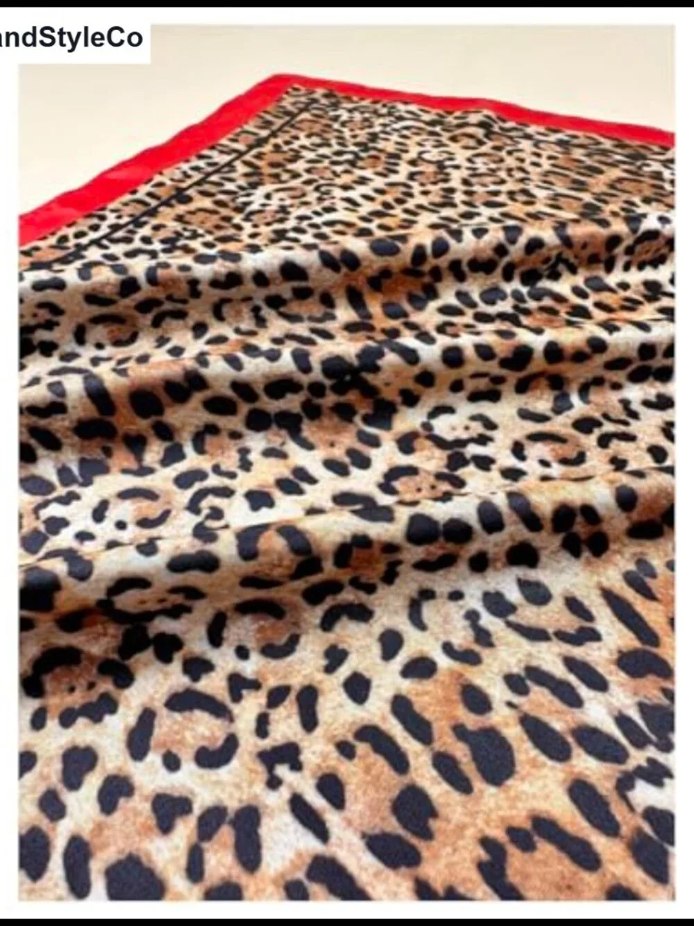 Leopard Print Satin Scarf Large Square Bandana Hair Wrap